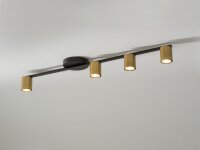 Metall Deckenleuchte Schwarz Gold GU10 Mehrflammig