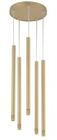 Goldene Hängelampe Metall Zylinder Modern 5-flmg rund