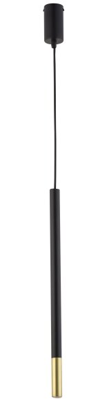 Pendelleuchte Schwarz Gold Metall G9 Zylinder stylisch