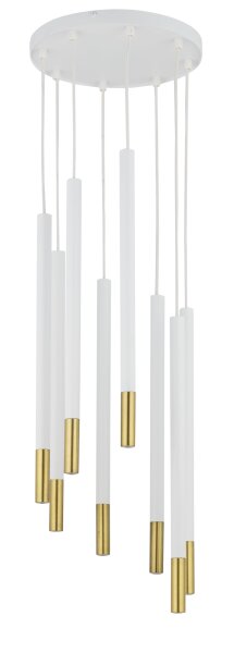 Moderne Hängelampe Gold Weiß Messing G9 Ø30 cm rund