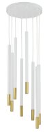 Moderne H&auml;ngelampe Gold Wei&szlig; Messing G9 &Oslash;30 cm rund