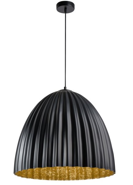 Hängelampe Schwarz Gold Loft rund Ø50 cm E27 Metall