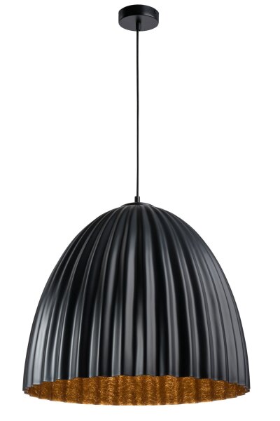 Große Pendelleuchte Schwarz Kupfer E27 Ø50 cm rund