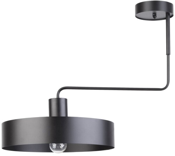 Schwarze Deckenleuchte Metall Retro E27 L:64 cm groß
