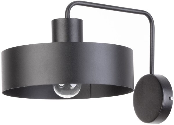 Wandlampe Schwarz Metall E27 H:23 cm Retro Design