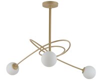 Deckenleuchte 3-flammig Gold Metall Glas G9 gem&uuml;tlich