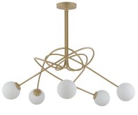Gro&szlig;e Deckenleuchte Glas Metall Gold L:85 cm blendarm