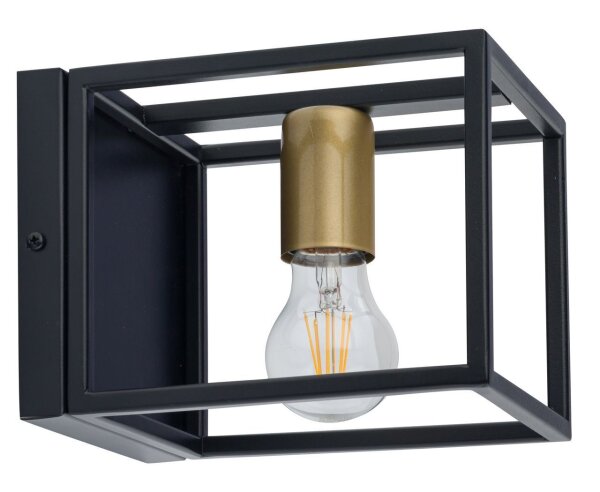 Wandleuchte Innen Schwarz Gold Metall T:21 cm dekorativ
