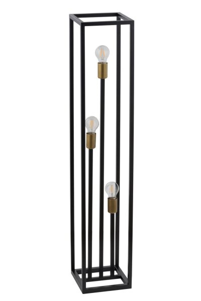 Metall Stehlampe Schwarz Gold 121 cm niedrig dekorativ