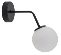 Wandlampe Glas Weiß Schwarz Metall T:26 cm blendarm