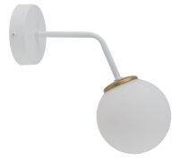 Gem&uuml;tliche Wandlampe Wei&szlig; Gold Metall Glas Kugel G9