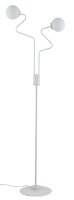 Design Stehlampe Wei&szlig; Metall Glas 162 cm G9 2-flammig