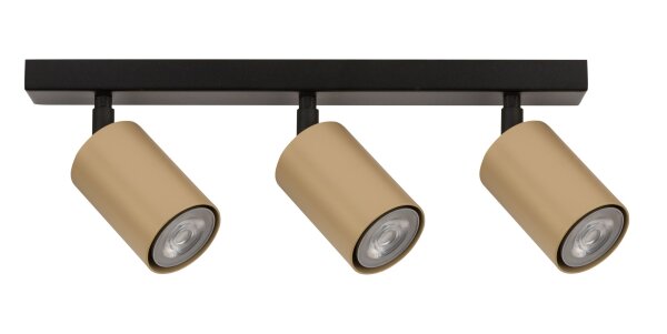 Goldener Deckenstrahler Schwarz Metall flexibel L:38 cm
