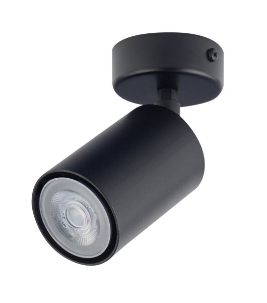 Kleiner Deckenstrahler Metall Schwarz B:6 cm flexibel