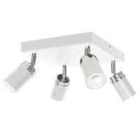 Deckenspot verstellbar Wei&szlig; Chrom 4-flammig GU10...