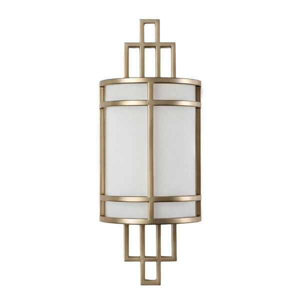 Wandlampe Glas Metall H: 39 cm Creme Messing SHOJI