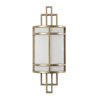 Wandlampe Glas Metall H: 39 cm Creme Messing SHOJI
