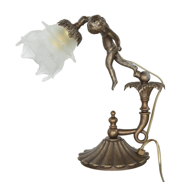 Premium Tischleuchte Putte in Bronze