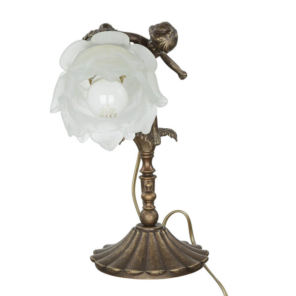 Premium Tischleuchte Putte in Bronze