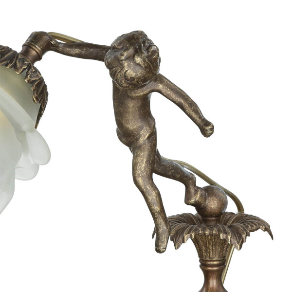 Premium Tischleuchte Putte in Bronze