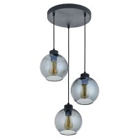 Pendelleuchte Schwarz Graphit E27 Stoff blendarm