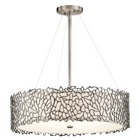 Deckenleuchte RINA Zinn Leinen Ø56cm Design Lampe
