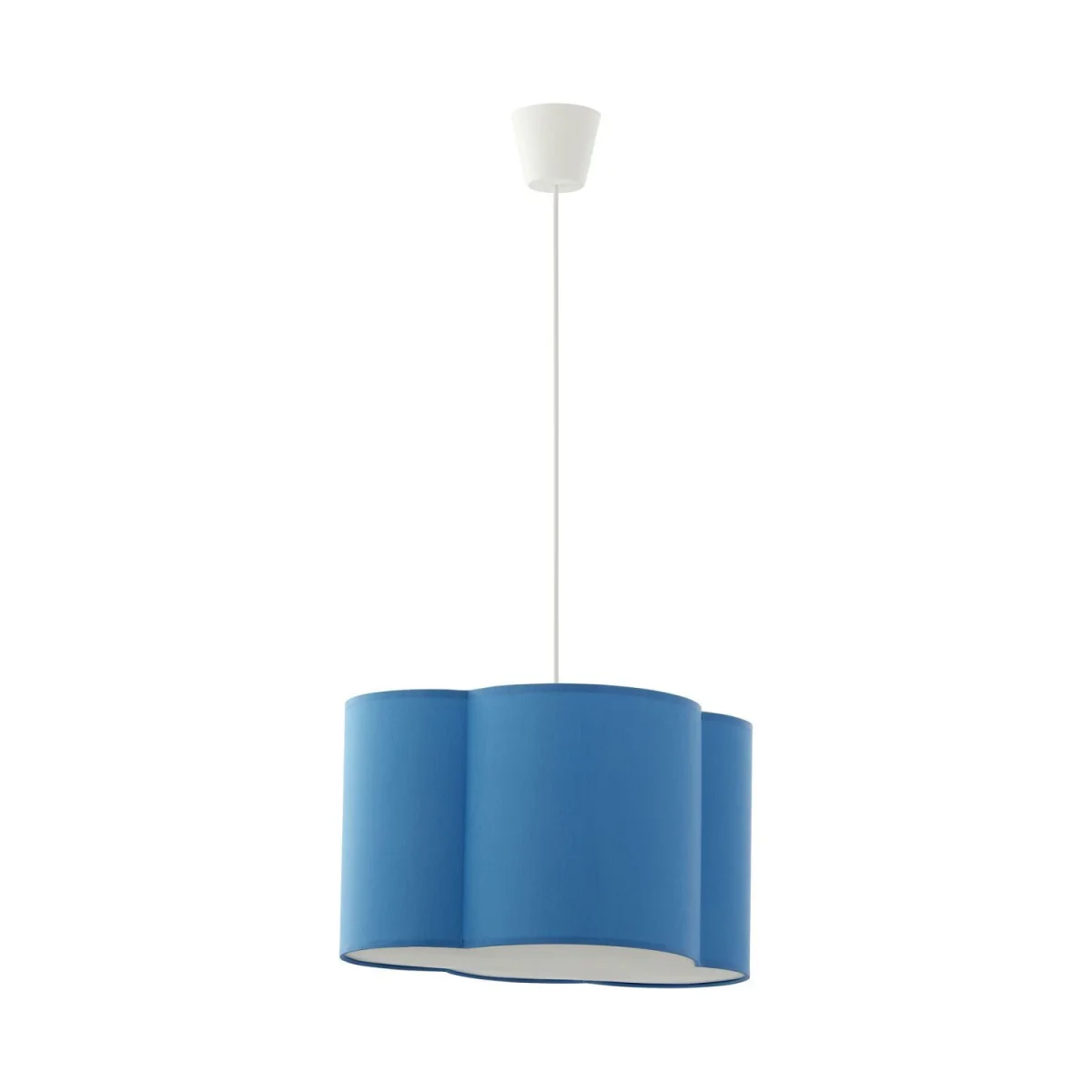 Hängelampe Kinder Metall Stoff E27 Weiß Blau Leuchte
