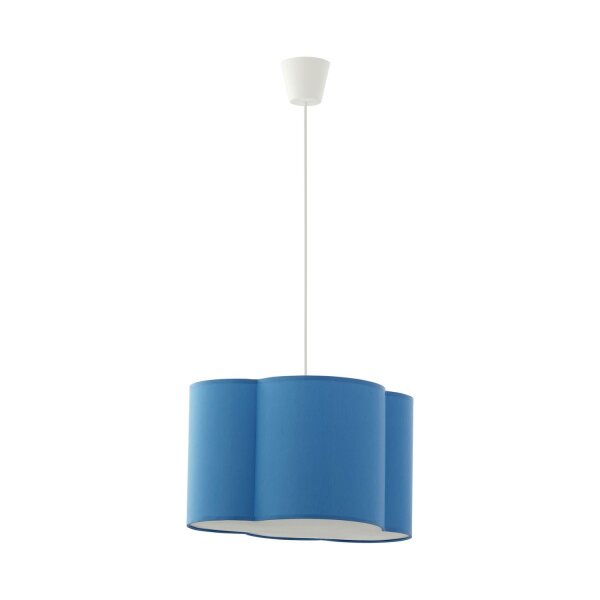 Hängelampe Kinder Metall Stoff E27 Weiß Blau