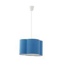 Hängelampe Kinder Metall Stoff E27 Weiß Blau