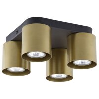 Deckenleuchte GU10 Schwarz Gold 4-flammig elegant
