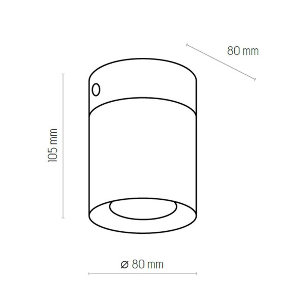 Aufbaustrahler Metall Schwarz Gold Ø8 cm elegant