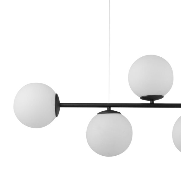 Hängelampe Modern B: 96 cm Metall Glas in Schwarz Weiß