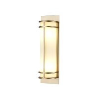 Wandleuchte 2x E27 in Messing Creme Glas Metall SHOJI
