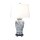 Tischlampe Keramik Stoff E27 65 cm Blau Weiß Klassisch