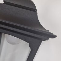 Hängelampe außen Schwarz IP44 E27 Glas Alu...