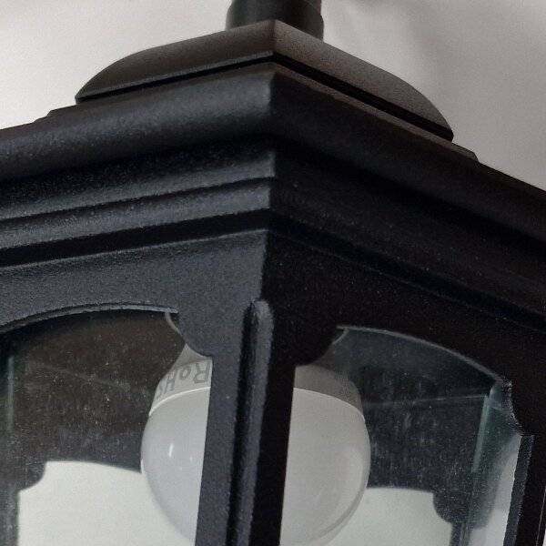 Außenleuchte IP44 E27 Schwarz Glas Aluminium Rustikal