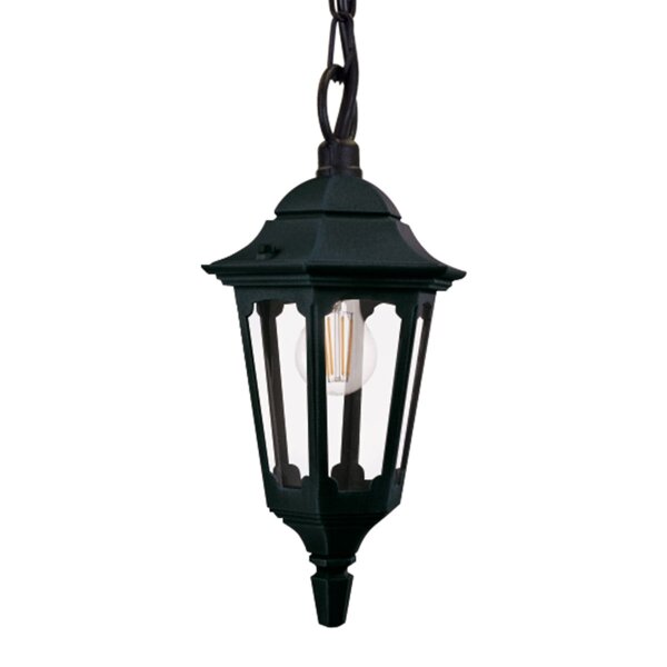 Außenlampe Schwarz IP44 E27 Glas Aluminium Rustikal