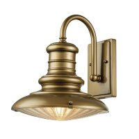 Außenlampe Wand IP44 in Messing antik E27 Glas...