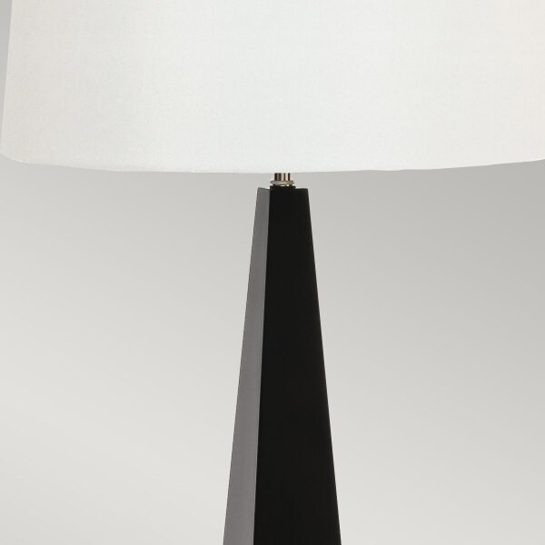 Tischlampe groß 79 cm hoch Schwarz Weiß Stoff Metall E27