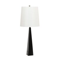 Tischlampe gro&szlig; 79 cm hoch Schwarz Wei&szlig; Stoff Metall E27