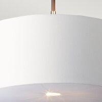 Deckenleuchte E27 D: 45,5 cm höhenverstellbar Stoff...
