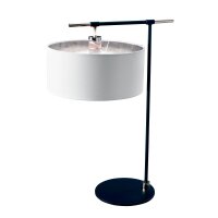 Tischlampe Wohnzimmer Schwarz Weiß Nickel poliert...