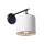 Wandlampe Schwarz Weiß Nickel poliert E27 Stoff Metall