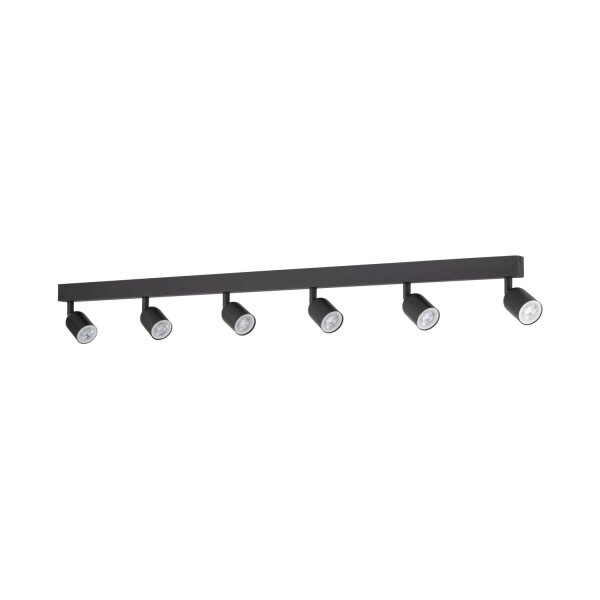 Deckenspot Metall Schwarz verstellbar 127 cm lang