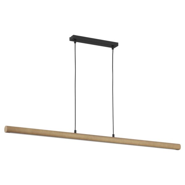 Hängelampe Schwarz Natur 126 cm 3200 K Holz Metall