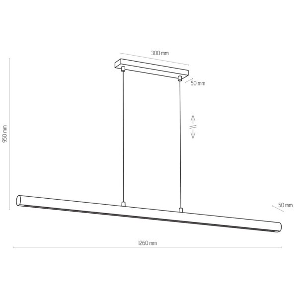 Hängelampe Schwarz Natur 126 cm 3200 K Holz Metall