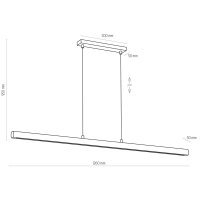 Hängelampe Schwarz Natur 126 cm 3200 K Holz Metall
