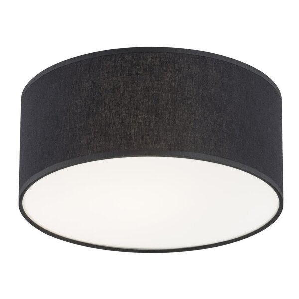 Deckenlampe Stoffschirm Ø31 cm rund E27 in Schwarz