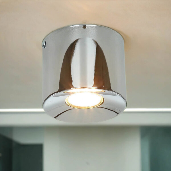 Deckenstrahler in Chrom Metall GU10 akzentuiertes Licht