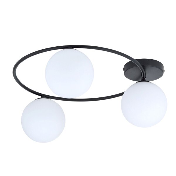 Deckenlampe Schwarz Weiß H: 20 cm Ø 47 cm LIBORIO